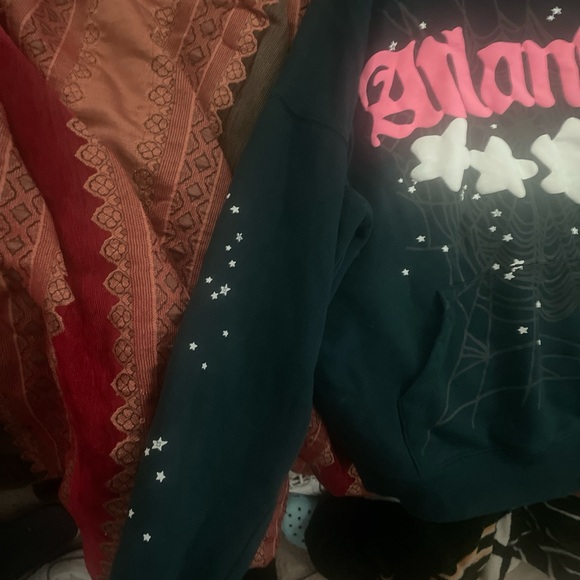 Black Hoodie with Pink 'Atlanta' Graphic - Picture 2 of 5